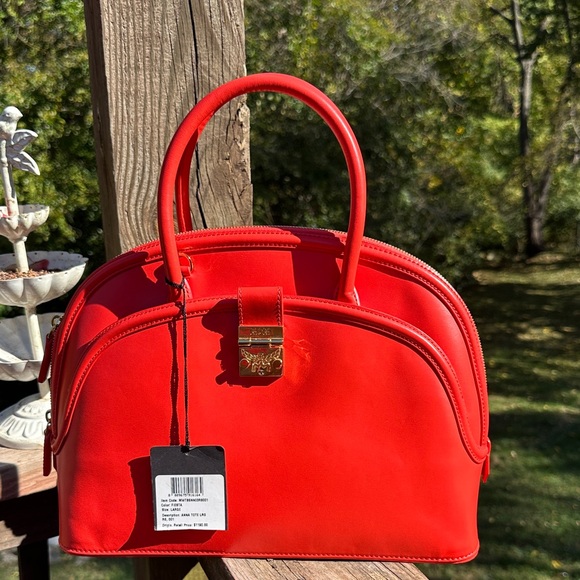 MCM Handbags - MCM Anna Large Red/Orange NWT Dome Crossbody Satchel COA Full Inclusion